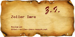 Zoller Imre névjegykártya